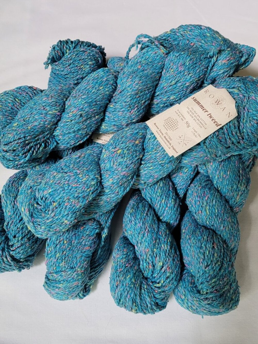 Rowan Summer Tweed Turquoise Yarn - Lot of 6 Skeins